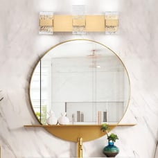 Gold Modern 3 Light Vanity Fixture Glam LED Light New