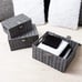 Set of 3 Woven Storage Basket Bin Wicker Hamper Stackable Box with Lid & Lock