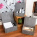 Set of 3 Woven Storage Basket Bin Wicker Hamper Stackable Box with Lid & Lock