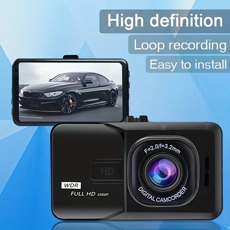 Efficient HD Dashcam, Loop Recording, Night Vision w/FREE 32GB Memory Card