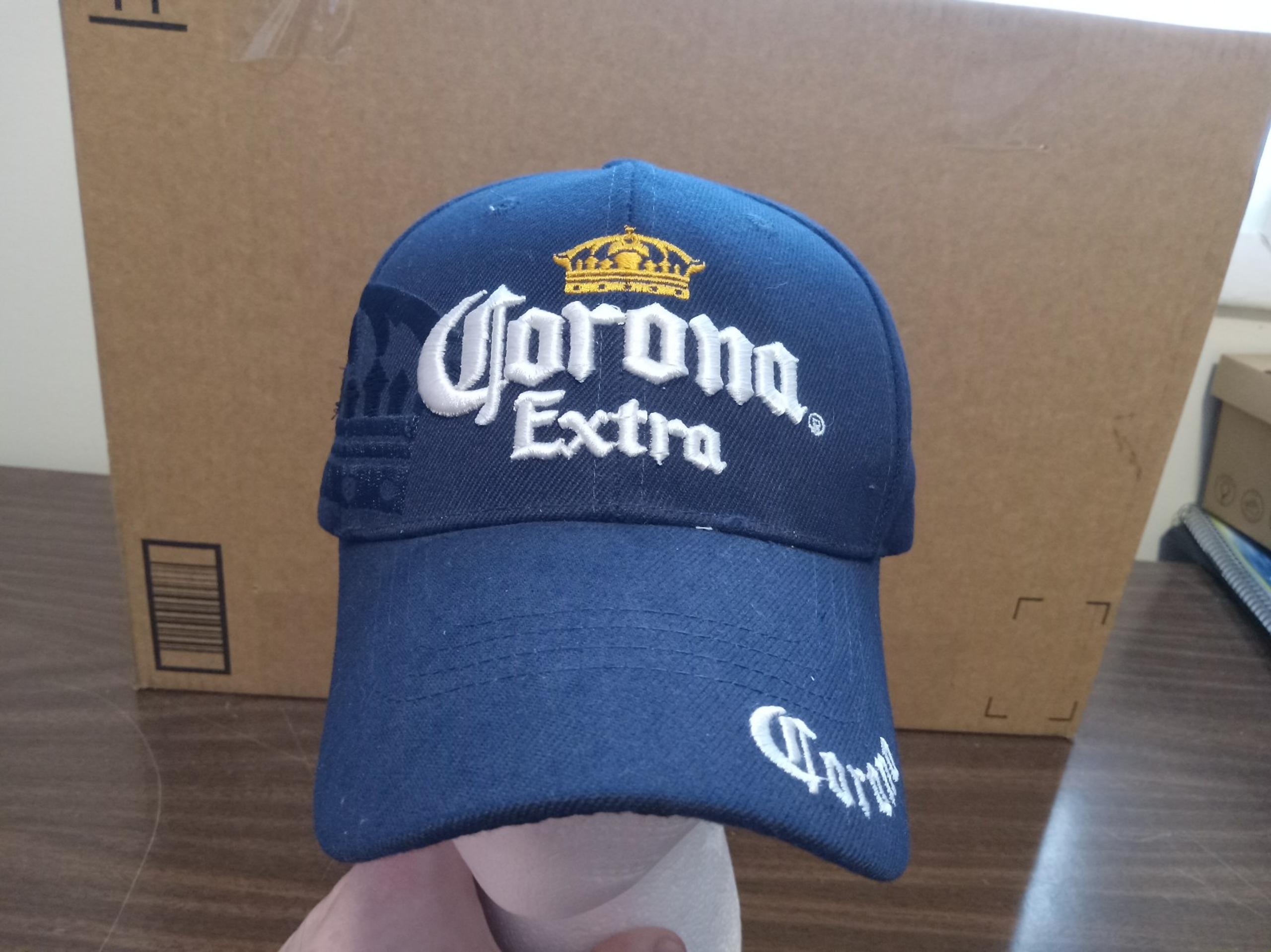 Corona Extra Beer Embroidered Logo Spellout Strap Back Blue Hat Cap 2005 Vintage