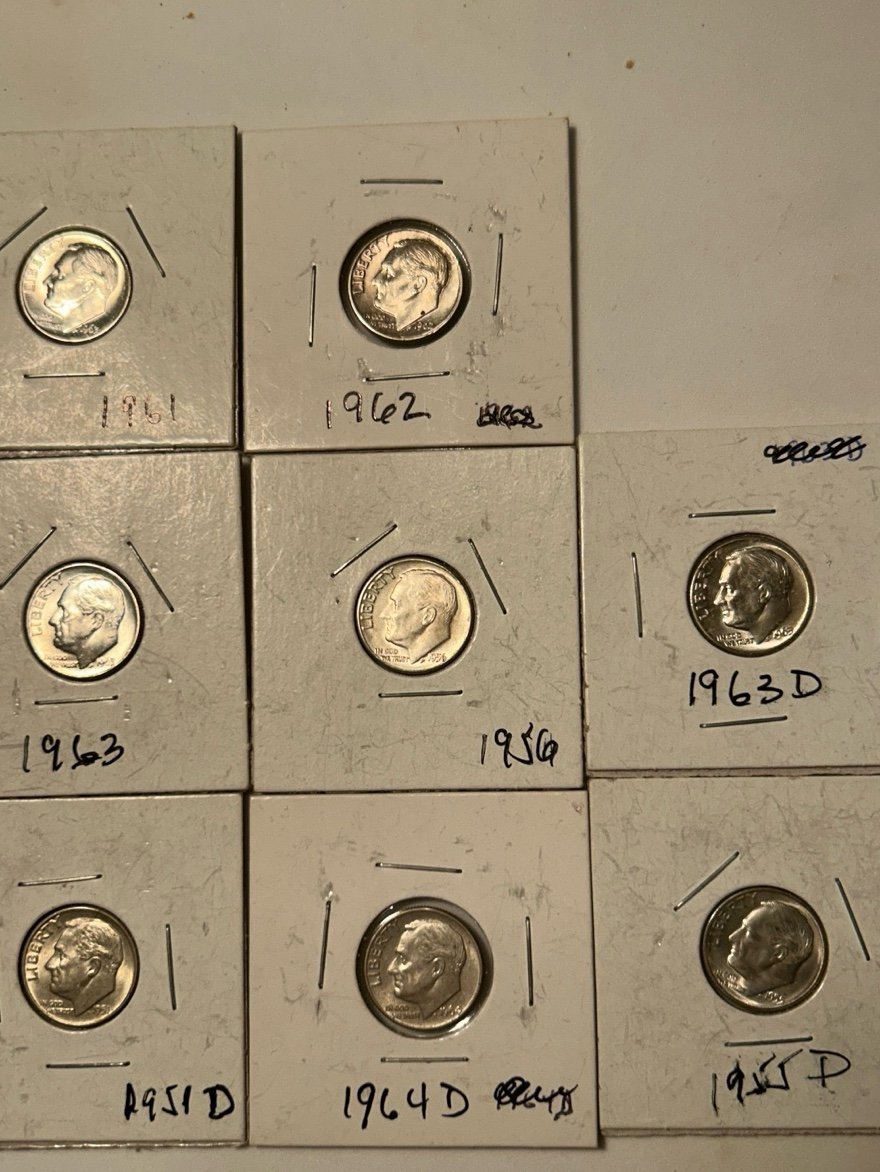 Lot SILVER DIMES UNC/AU-HIGHER GRADE COINS