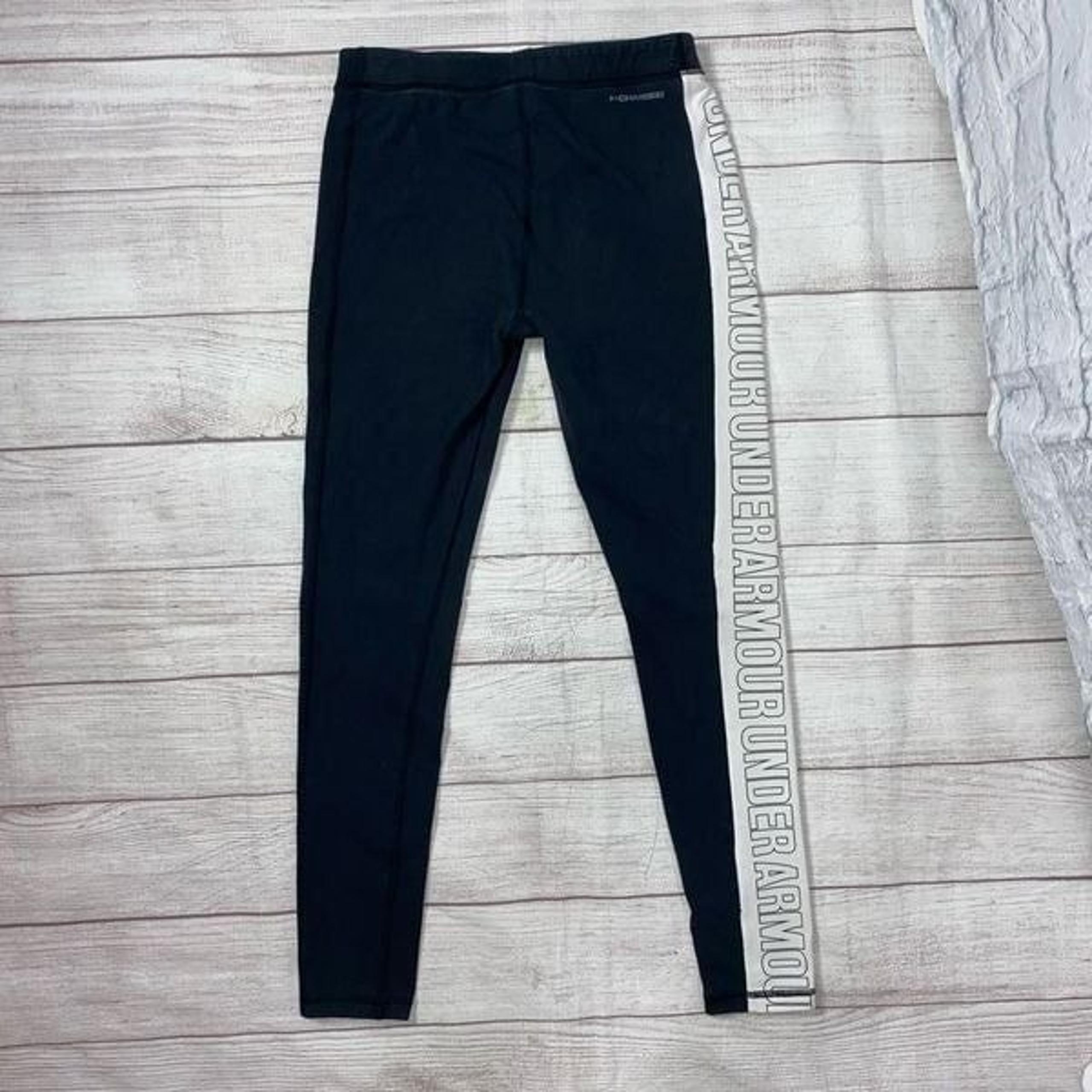 Under Armour charged women S pull on compression leggings B&W