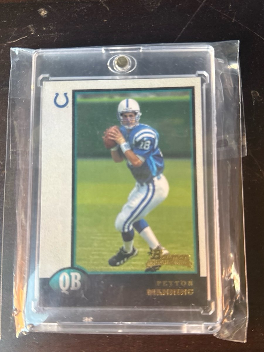 1998 rookie Payton Manning bowman gold letter.