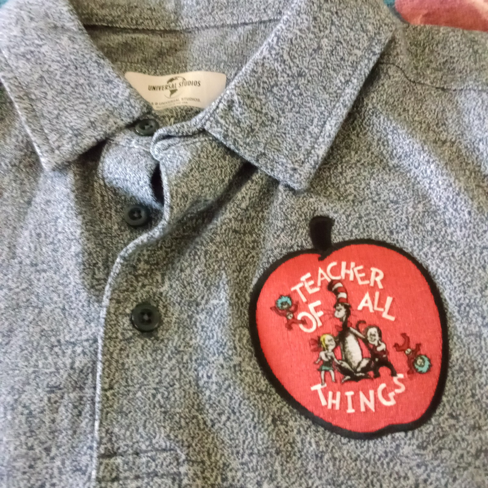 New Universal Studios Teacher of All Things Dr. Seuss Polo Shirt