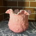 (VTG) Fenton Glass Rose Satin Custard Glass Vase