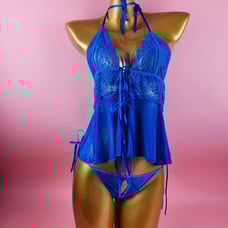 Royal blue lingerie set