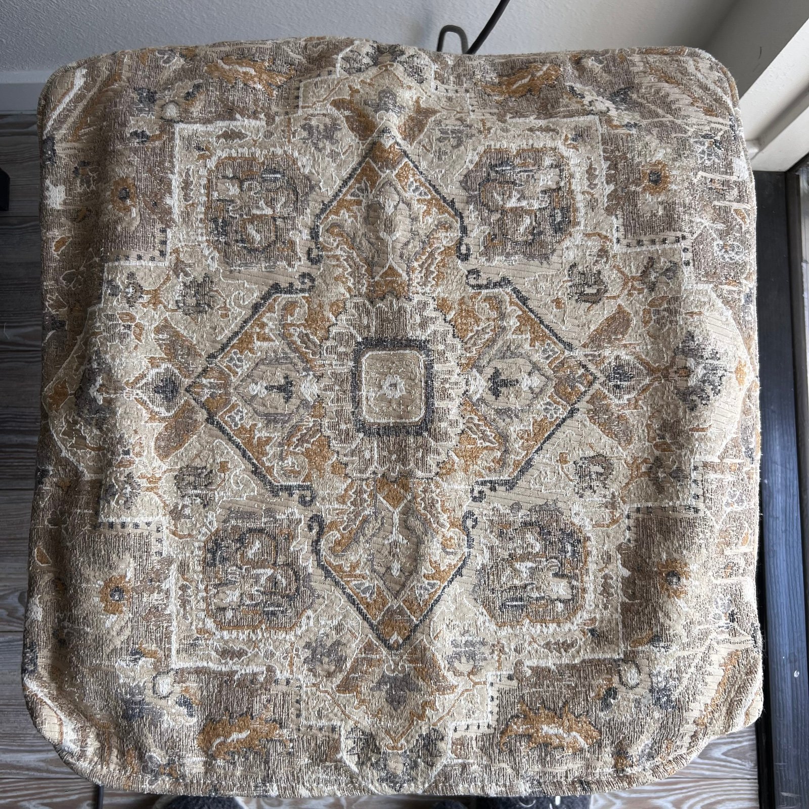 bernhardt • 2 couch pillow covers • yellow gold grey geometric design • 22x22