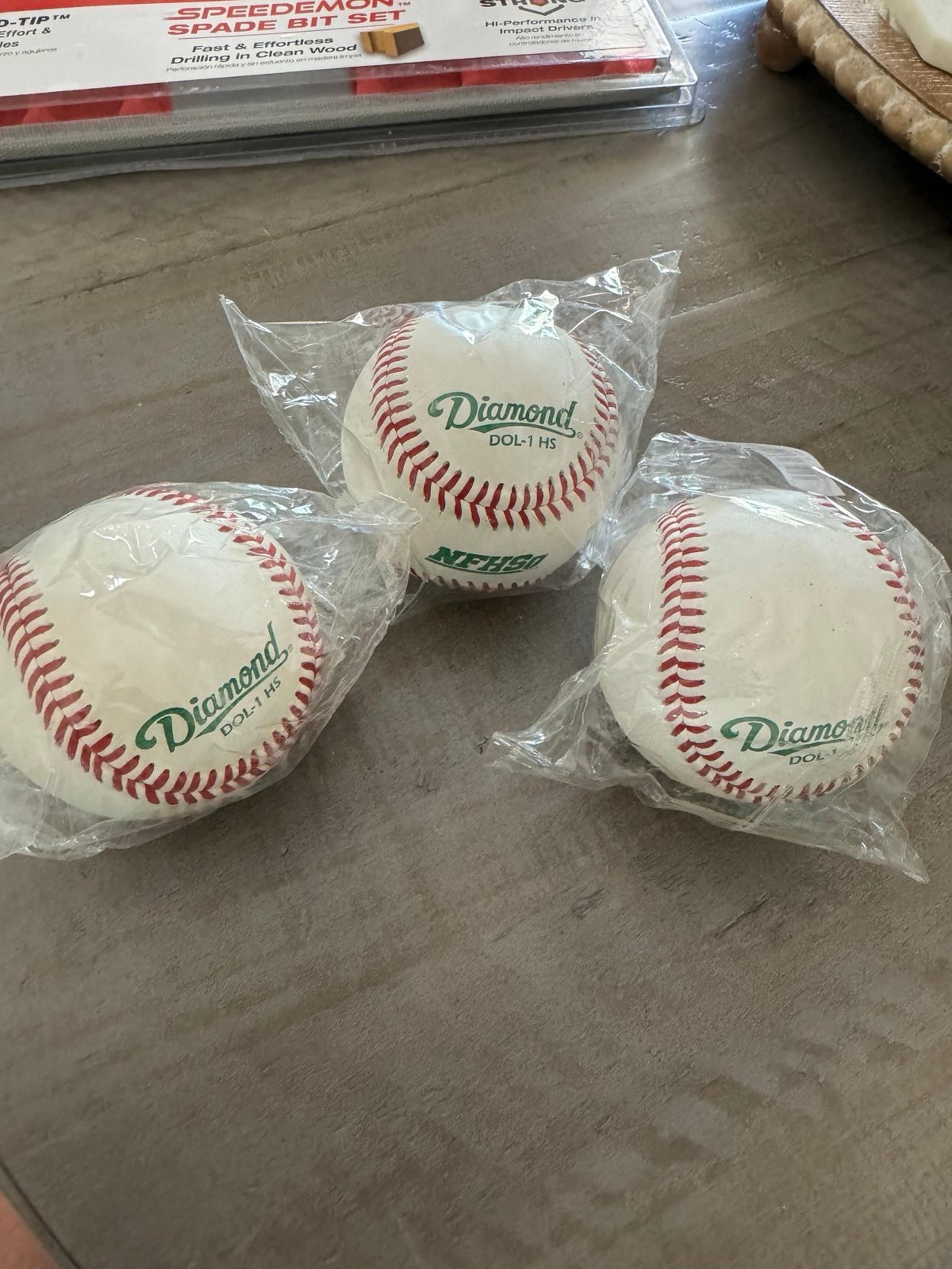 (3) Diamond DOL-1 HS NFHS LEATHER BASEBALLS NEW