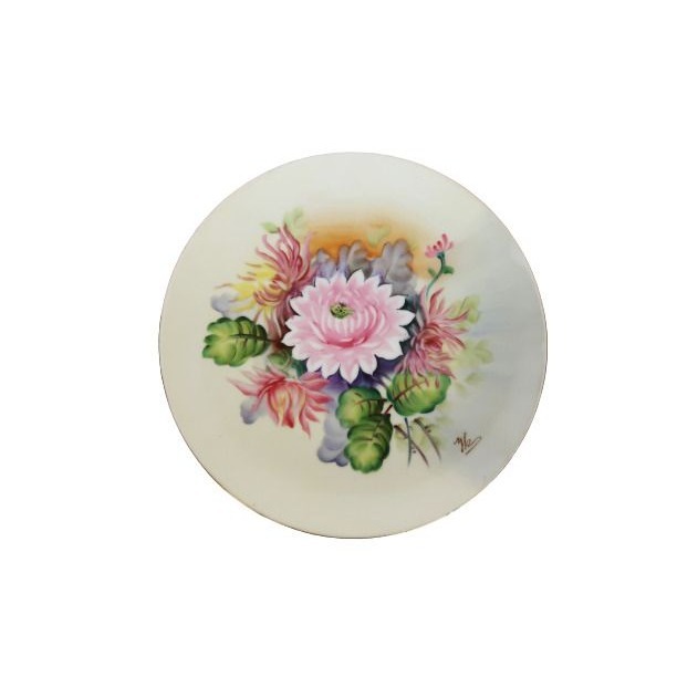 Beautiful vintage hand painted floral 9 inch plate made in Occupied Japan