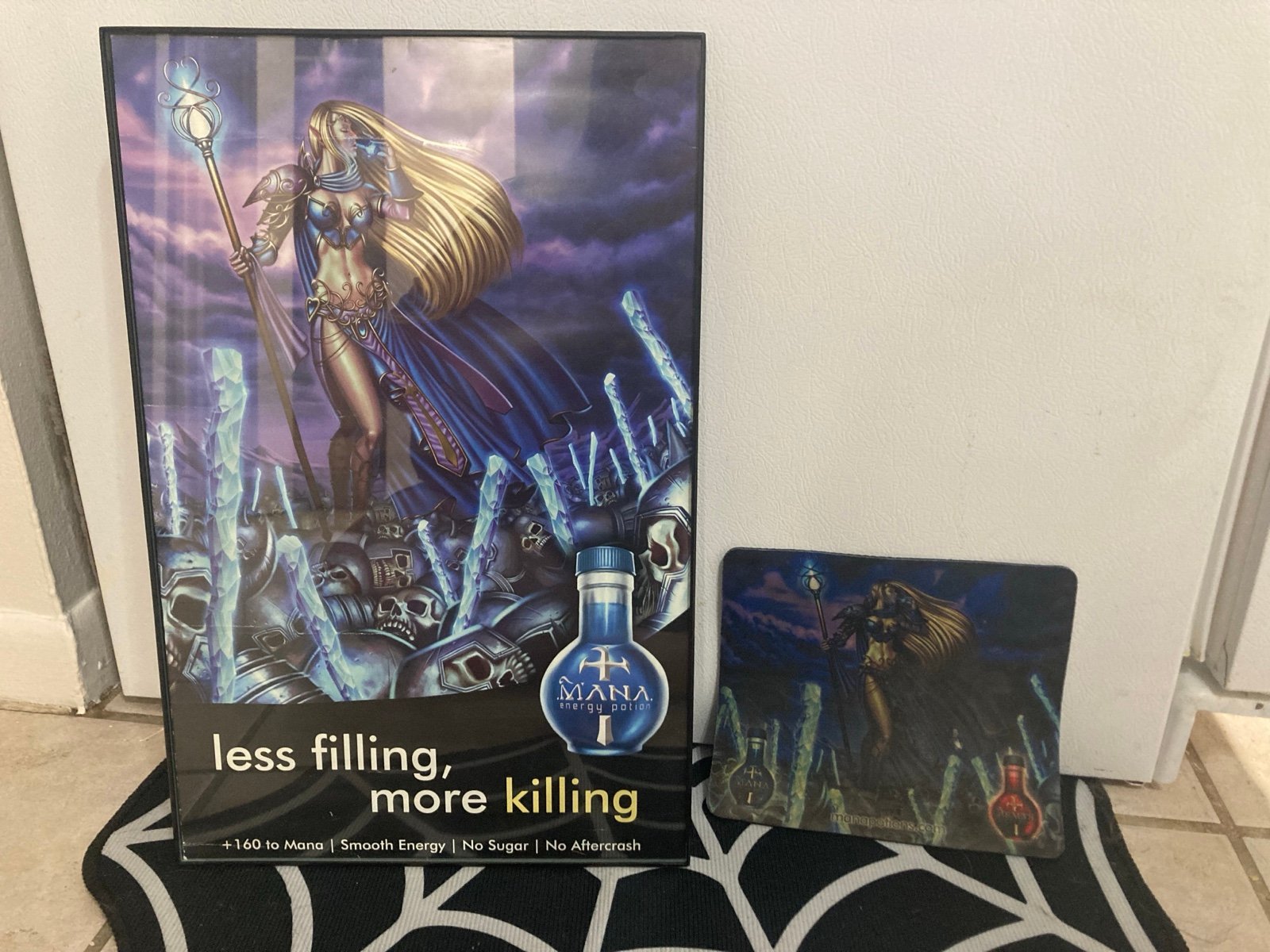 RARE Mana Potion Energy Drink Poster and Mousepad - Less Filling More Killing