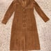 Margaret Godfrey Brown Suede Leather Floral Embroidered Coat Womens Size 6