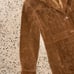 Margaret Godfrey Brown Suede Leather Floral Embroidered Coat Womens Size 6