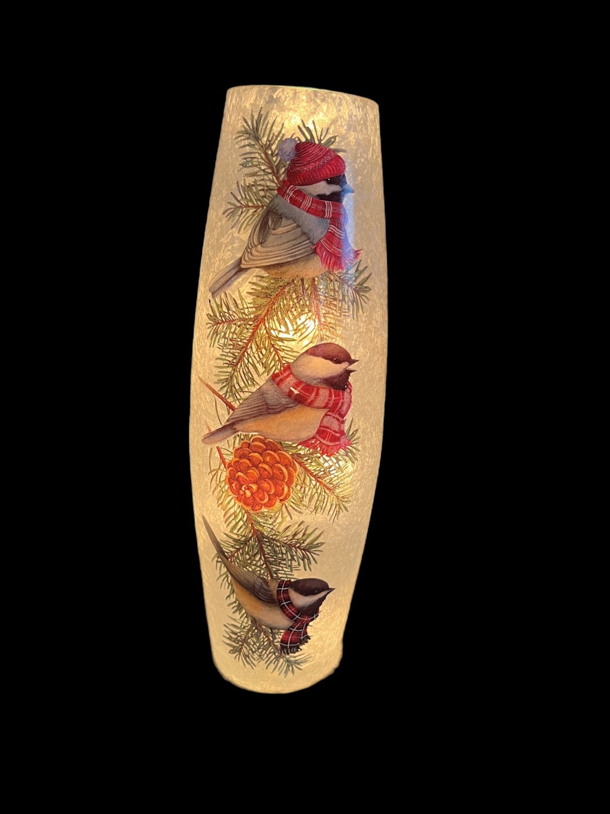 It is beautiful lamp snow birds