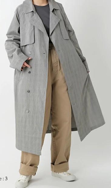 UNIVERSAL TISSU Glen Check Trench Coat, Size 1