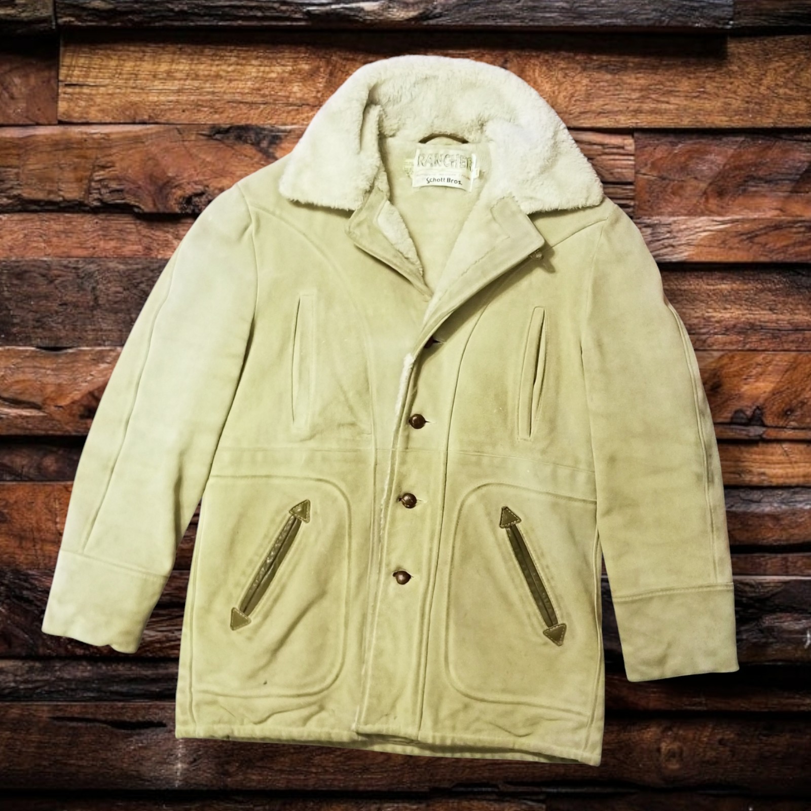 SCHOTT BROS. SUEDE WESTERN RANCHERS COAT- MEN'S SIZE MEDIUM
