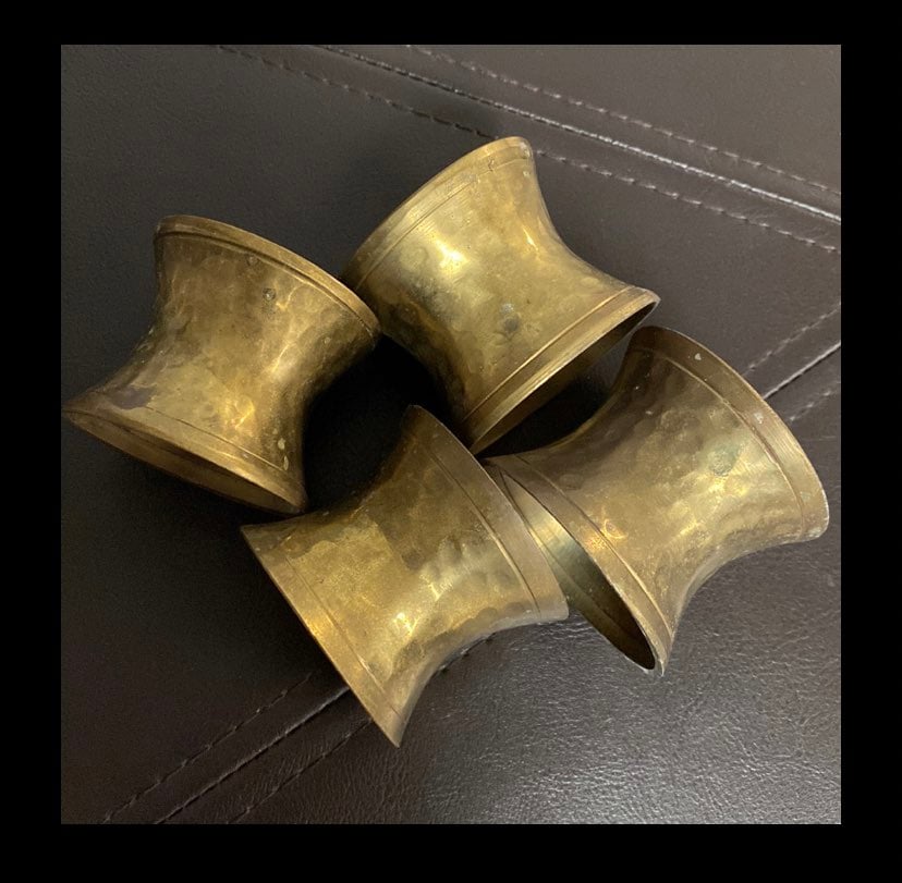 Vintage 4- Brass napkin holders