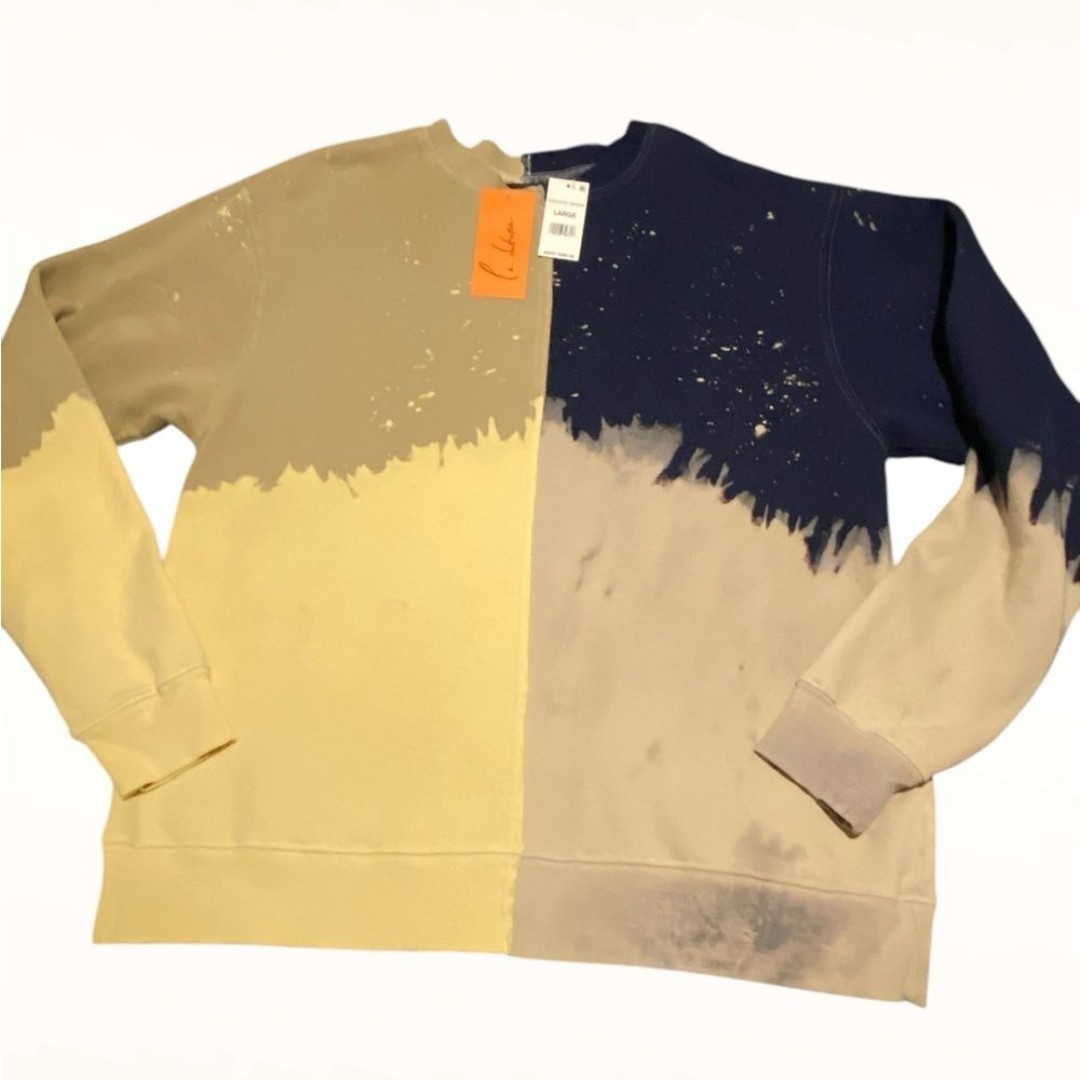La Detresse Designer custom sweatshirt colorblock acid drip NWT unisex L.