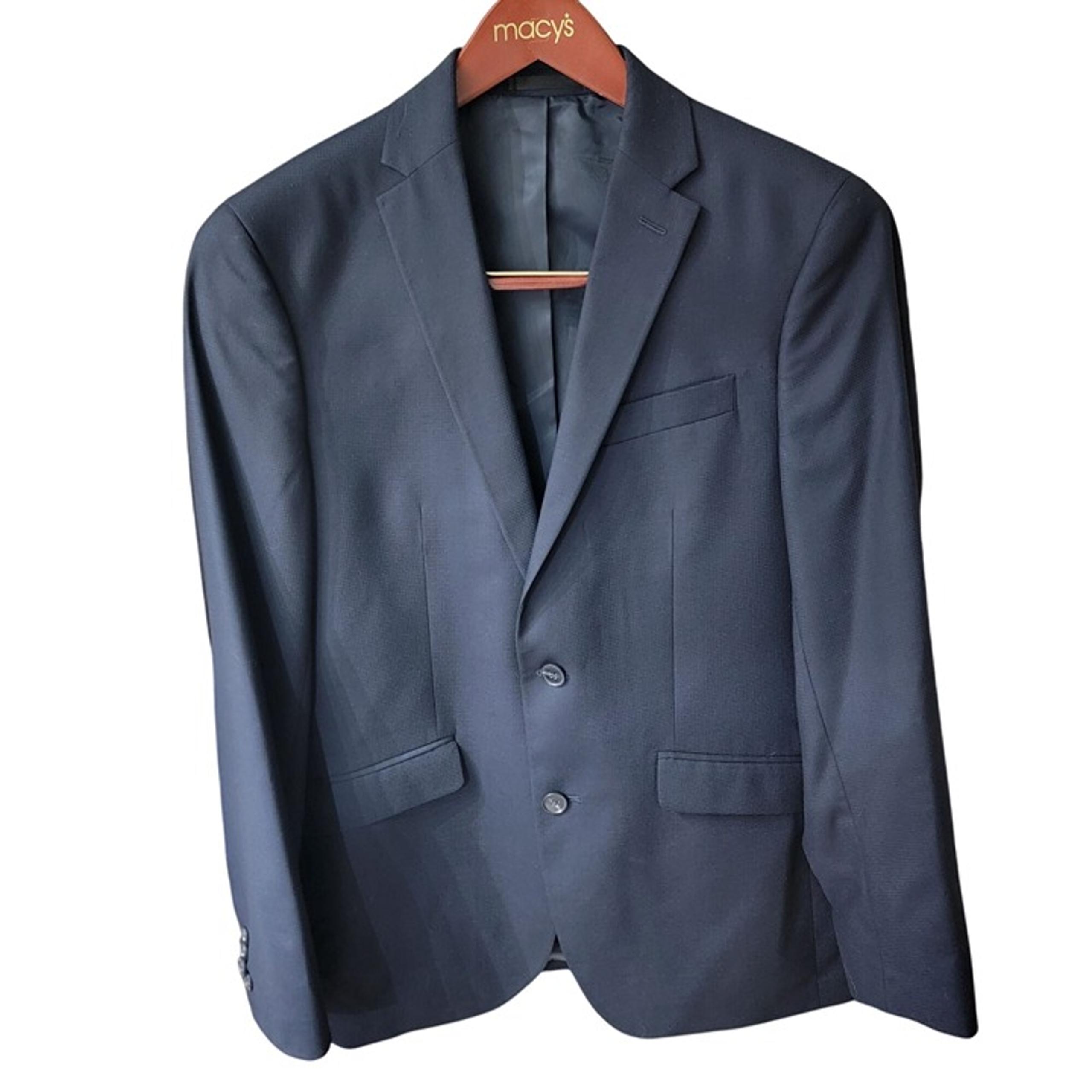 Kenneth Cole Reaction Men's Navy Suit Jacket 38R 31W Slim Fit