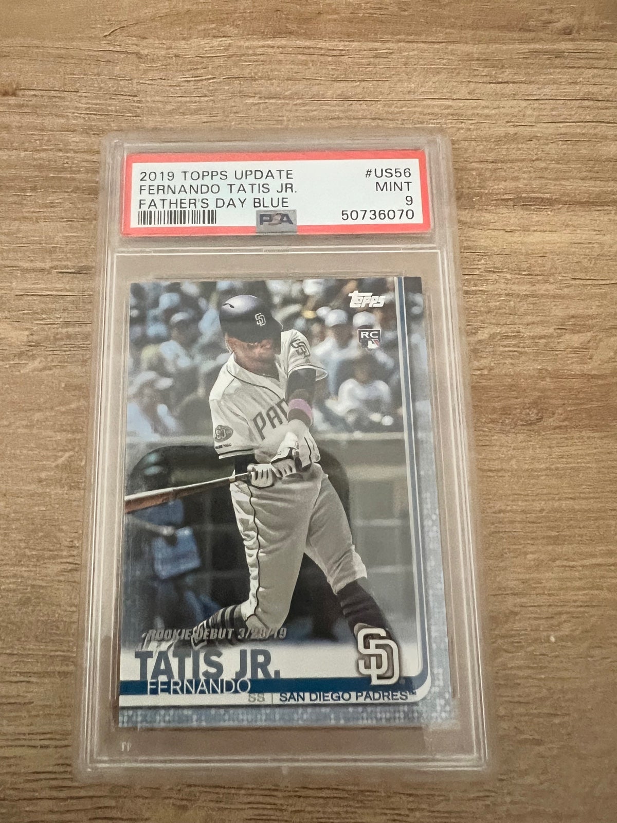 2019 topps update fernando tstis jr fathers day blue 16/50 rookie