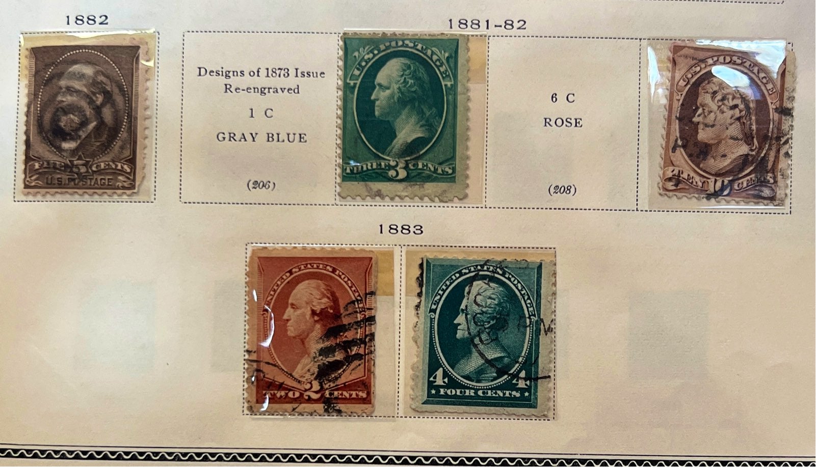1882 RARE US Stamps lot of 5 History