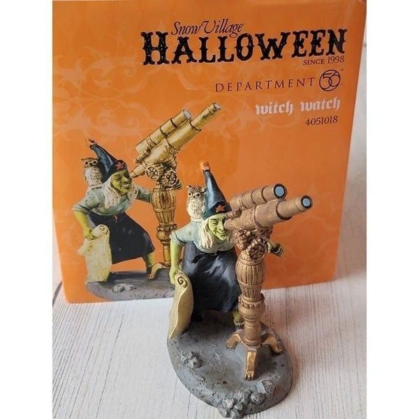 Dept 56 witch watch 4051018 Snow Village Halloween accessory owl