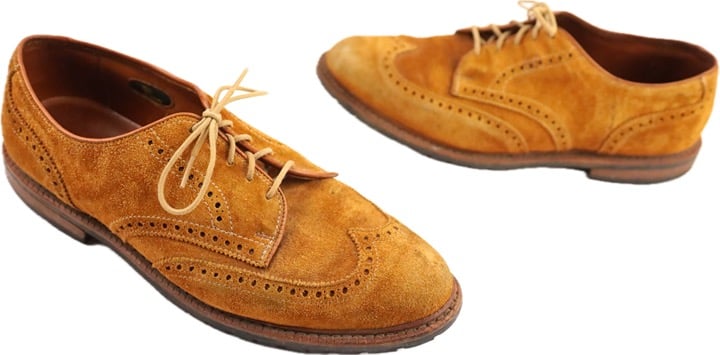 Allen Edmonds Big Sur Brown Tan Suede Oxford Wingtip Shoes Men’s Sz 11 D