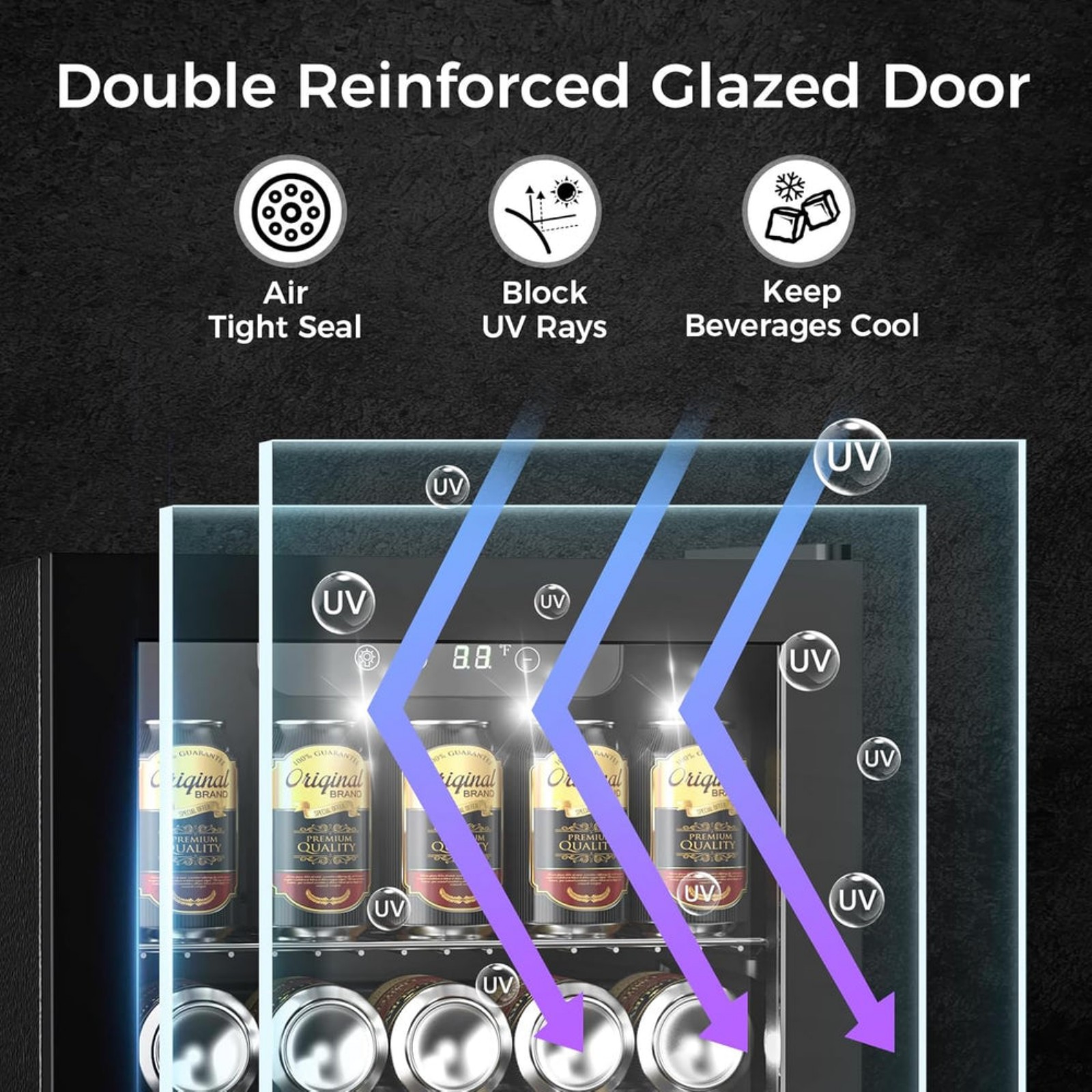 Kndko Mini Beverage Refrigerator - 48 Can Mini Fridge with Digital Temp. Control - detail