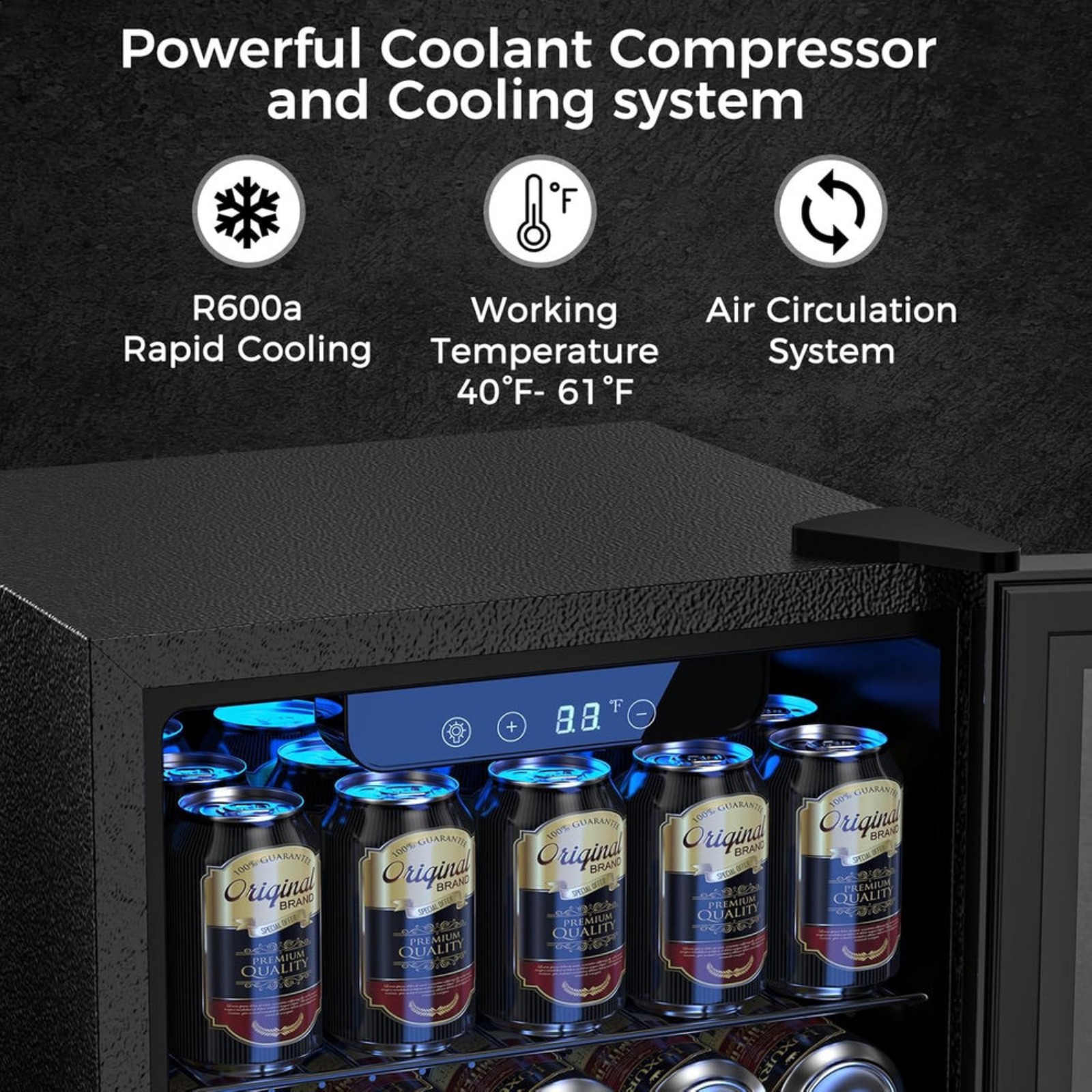 Kndko Mini Beverage Refrigerator - 48 Can Mini Fridge with Digital Temp. Control - detail