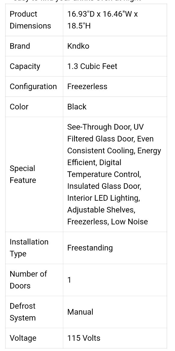 Kndko Mini Beverage Refrigerator - 48 Can Mini Fridge with Digital Temp. Control - detail