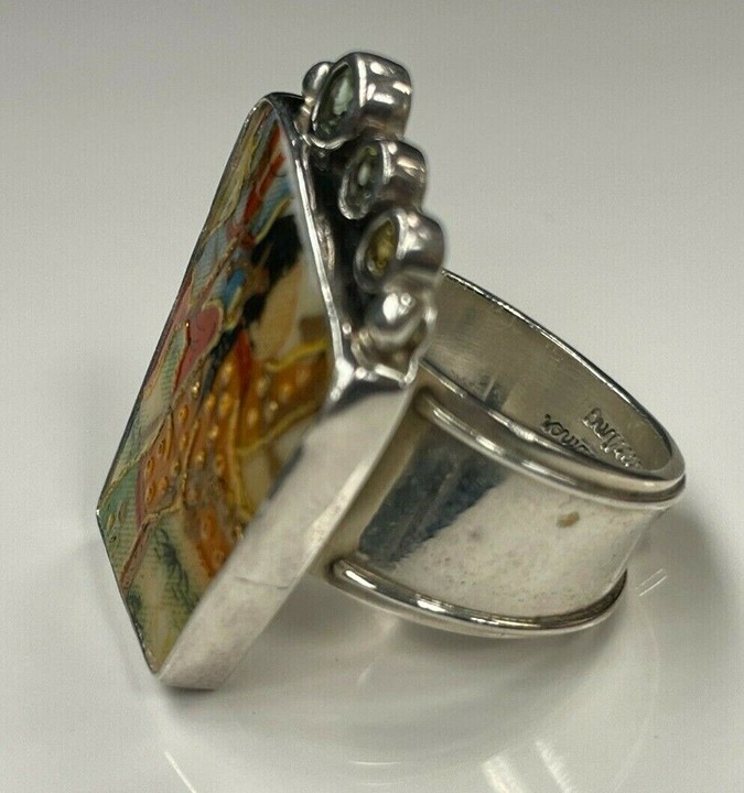 Echo The Dreamer .925 Sterling Silver Multi-Colored Stone Ring Size 8.5 (R504)