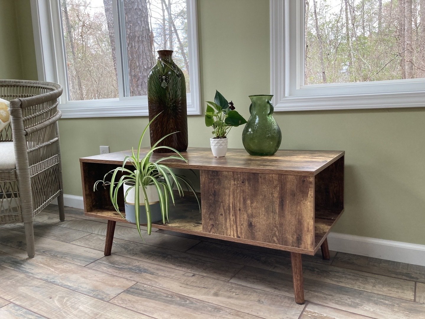Rustic Accent Table w/ Open Storage Shelf