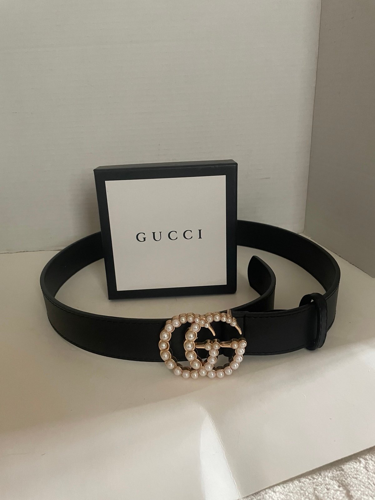 Gucci Pearl Double G Belt. XL