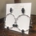 NWT Kendra Scott Rhodium Plated Sheila Hoop Earrings in Black!
