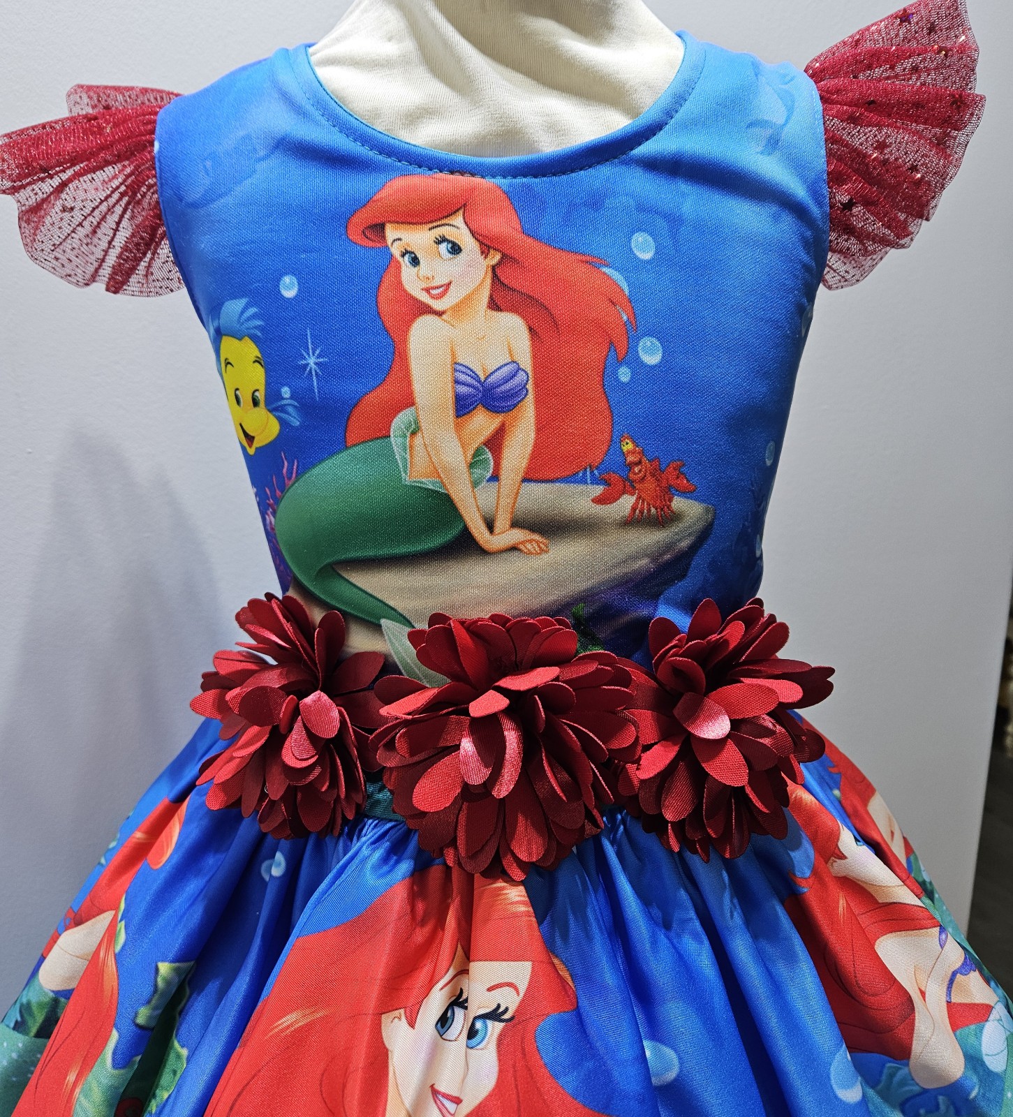 Disney Little Mermaid Princess Girls Dress Size 6/7 Great for Birthday Party
