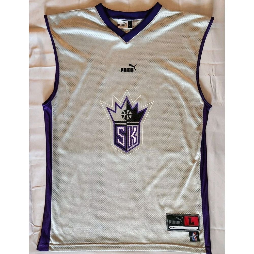 Vintage Puma Authentics Jersey Sacramento Kings NBA Size Large Made In USA EUC