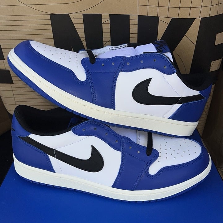 NEW Nike Air Jordan 1 Retro Low OG White Black Game Royal CZ0790-140 Size 13