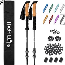 Trekking Poles for Hiking and Walking - Lightweight 7075 Aluminum grey