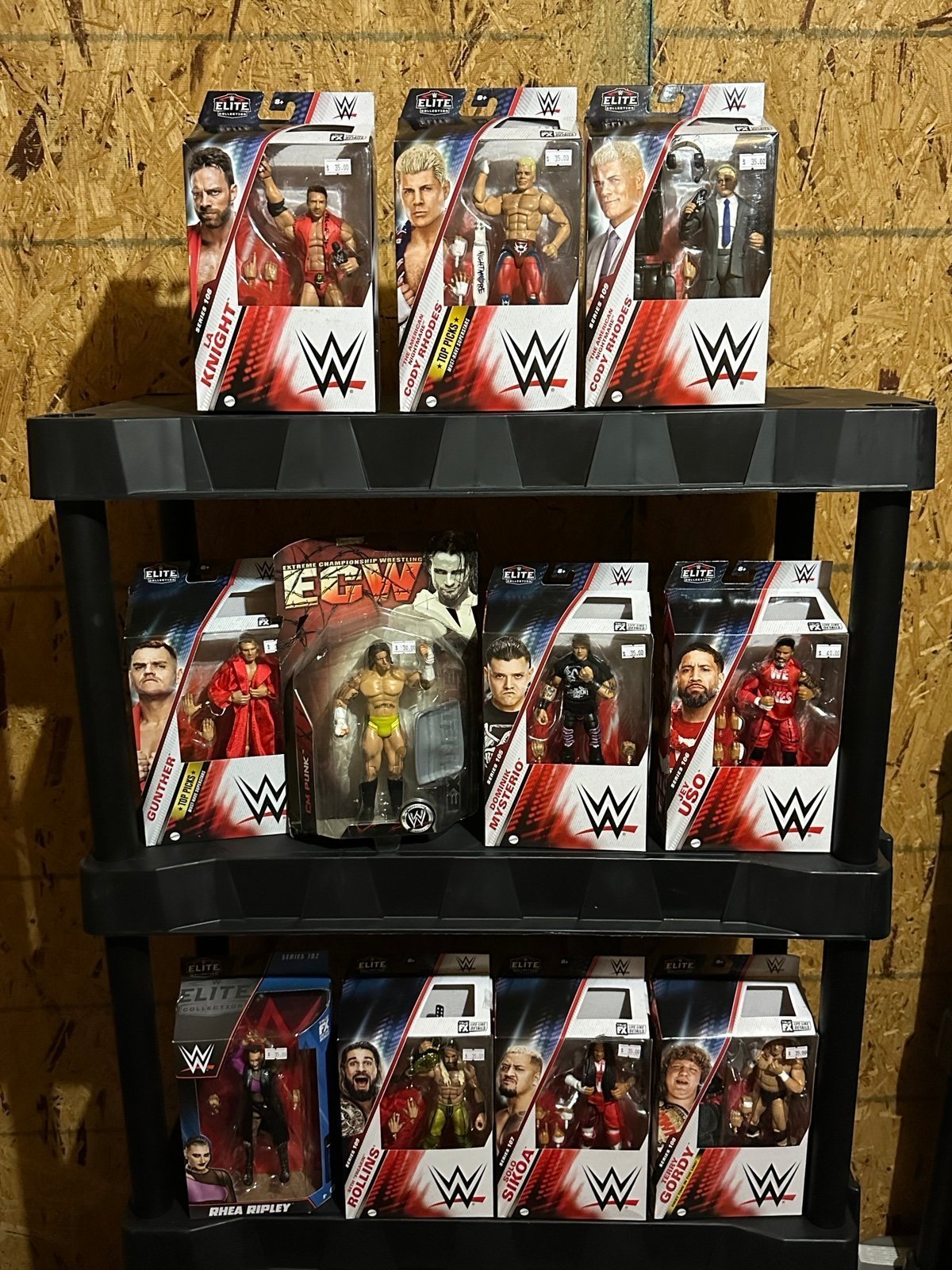 WWE Elite Lot of 9 Action Figures Cody Rhodes Jey Uso LA Knight Solo Sikoa