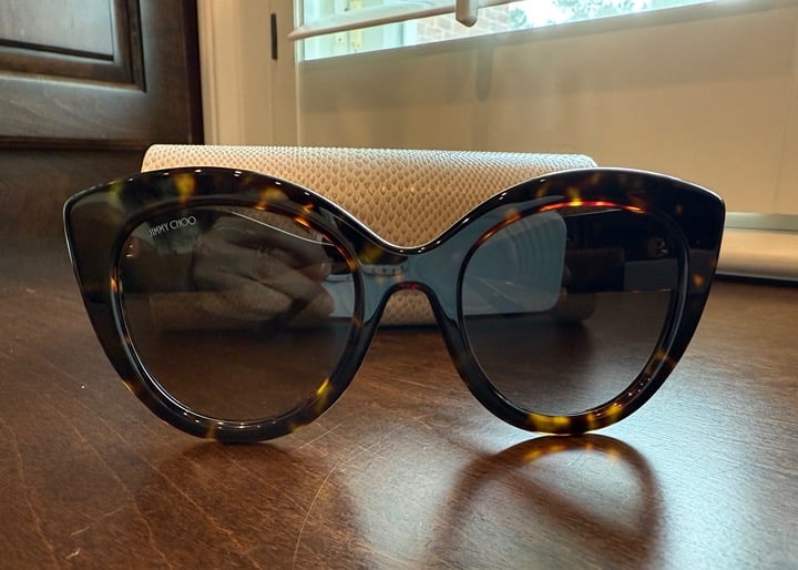 JIMMY CHOO LEONE/S 086 HA Sunglasses Havana Frame Brown Gradient Lenses 52mm