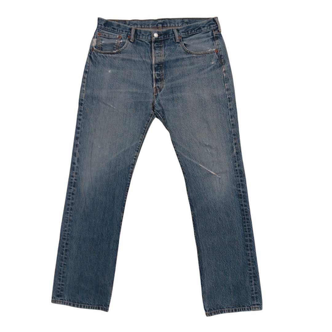 Levi's 501 Ripped Distressed Button Fly Jeans
