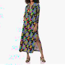 Women's Piece Multi Color Dress With Split On the Side NWOT