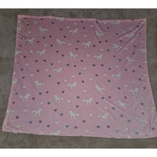 Pink White Horse Heart Blanket Regal Comfort Glow In The Dark Luxury Plush 50x56