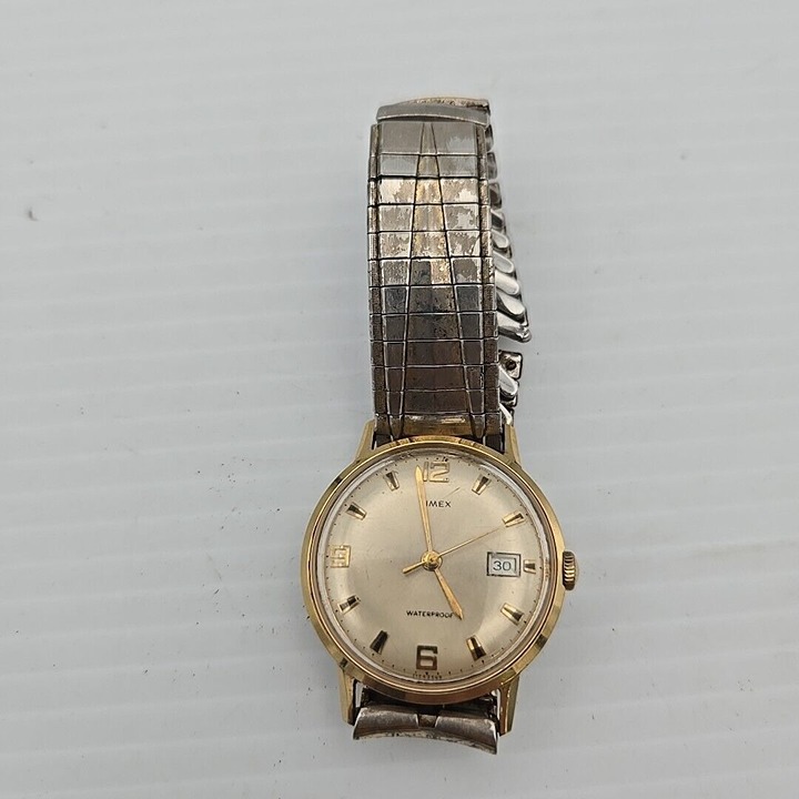 Timex EWatch Men 35mm Gold Tone Stretch Running Great