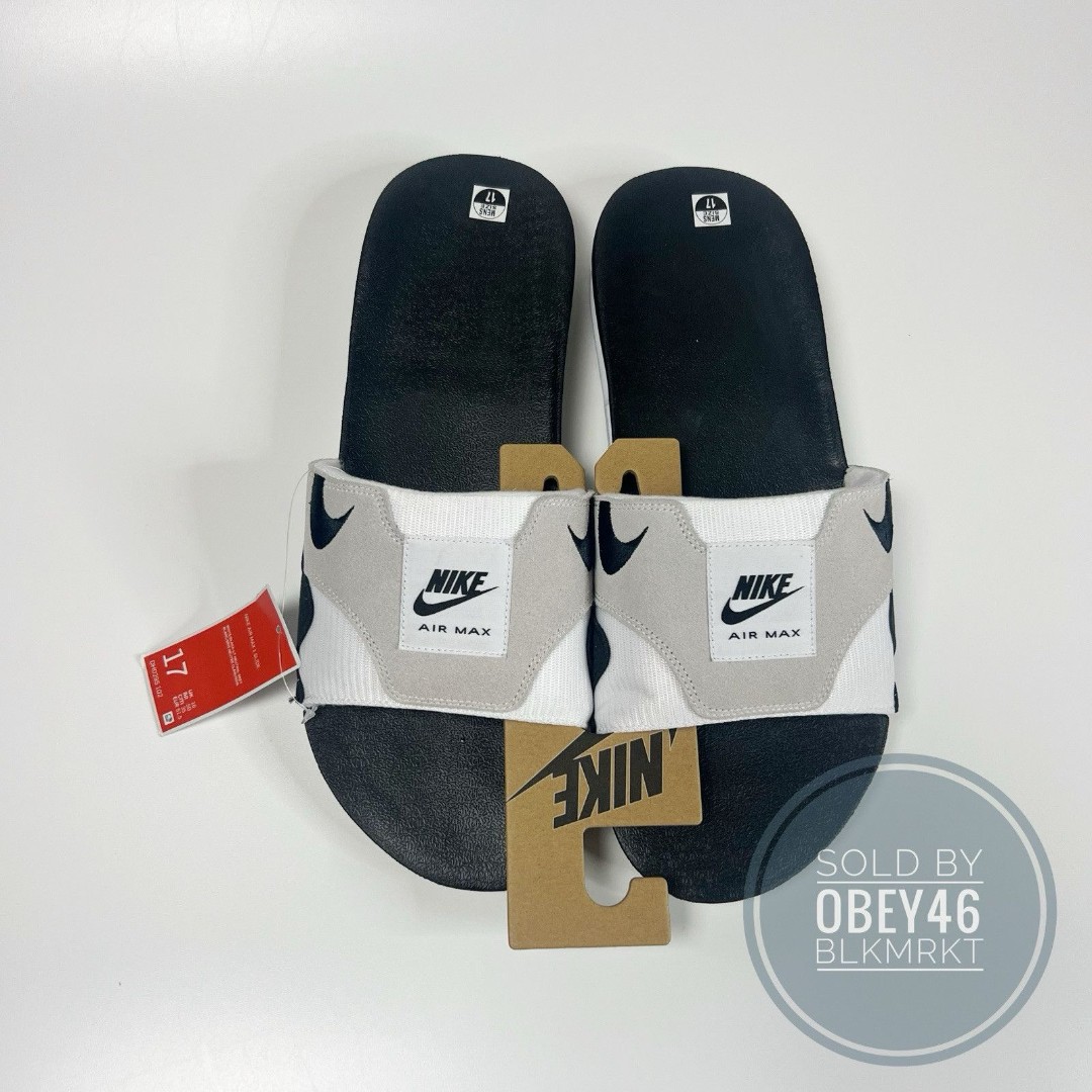 Nike Air Max 1 Slide Slippers Sandals Black/Gray/White DH0295-102 Men's Size 17