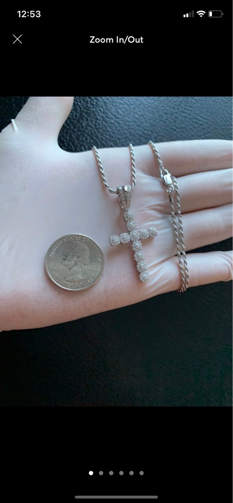 Real 925 diamond cross rope Necklace