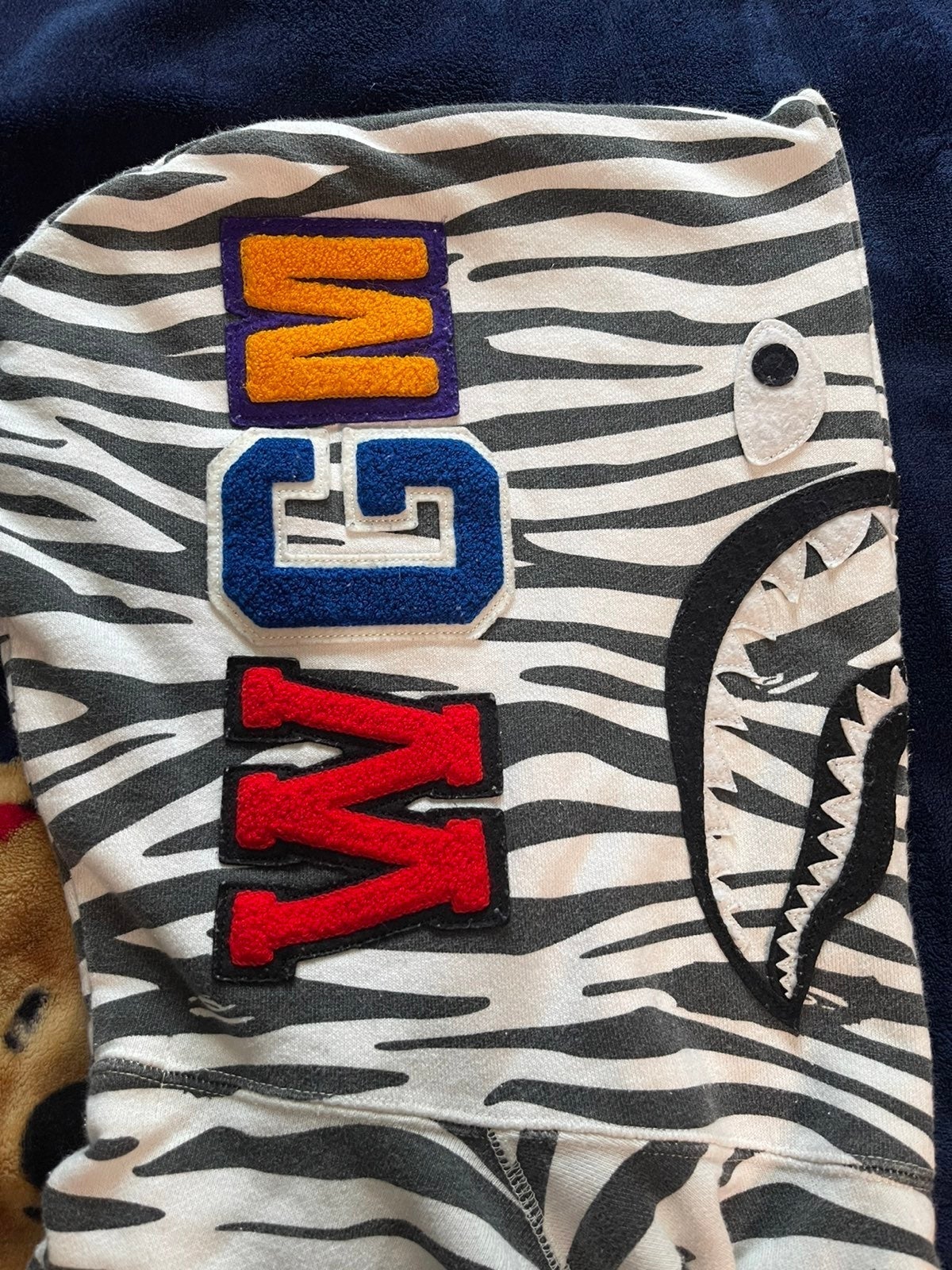 Bape hoodie shark full zip zebra