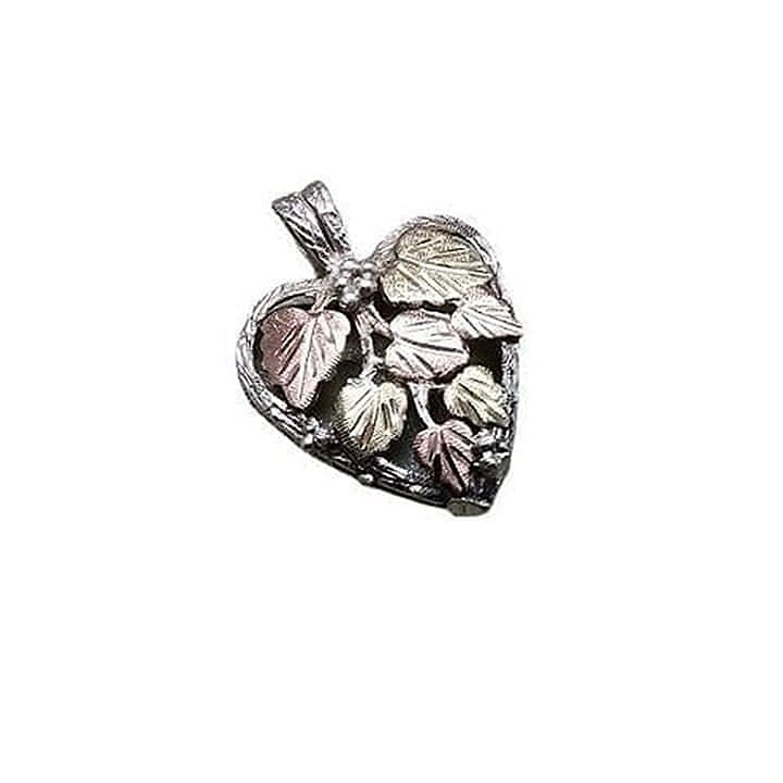 Black Hills sterling silver tri gold heart pendant