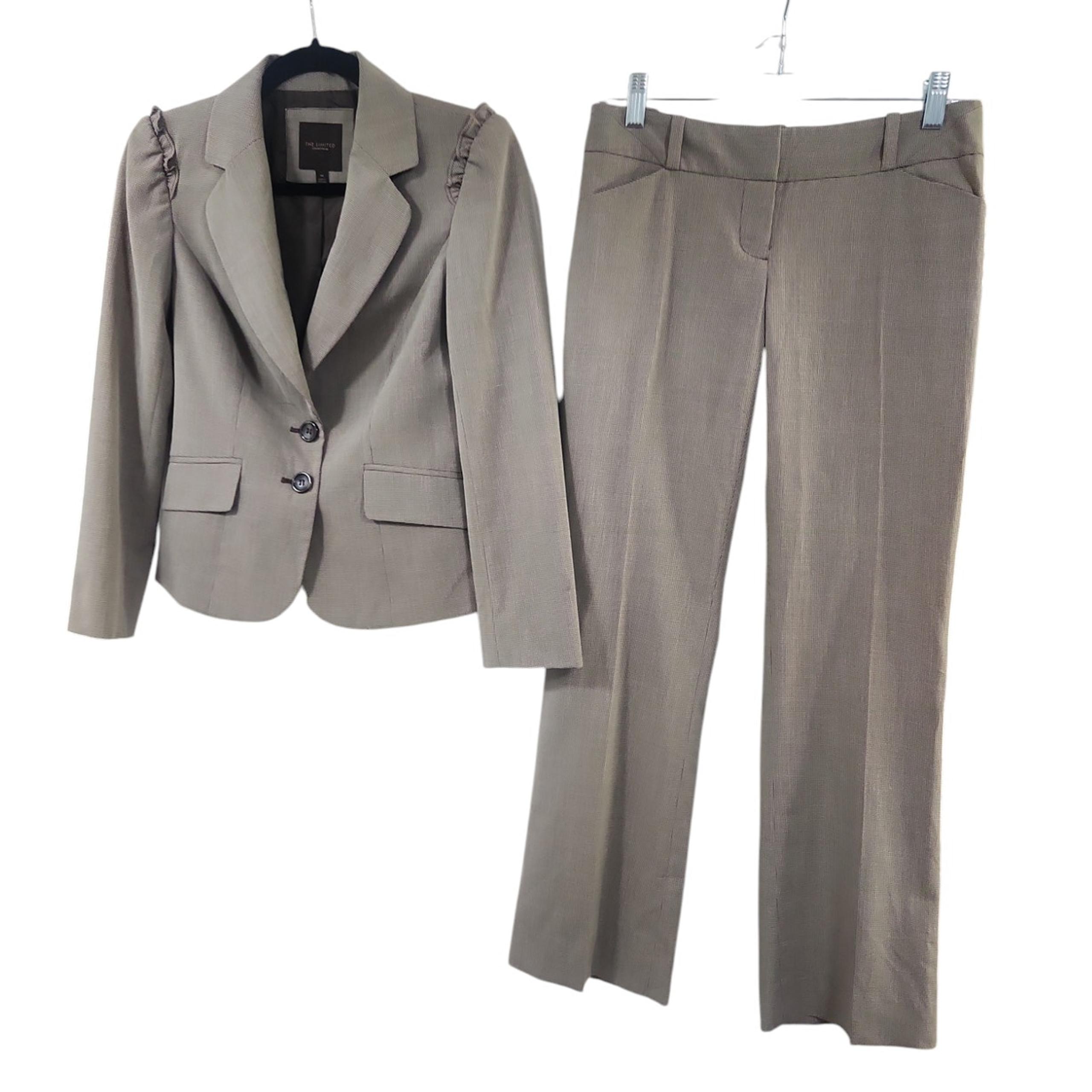 The Limited Collection Brown Houndstooth Pant Suit Size XS Blazer/ Size 0 pants