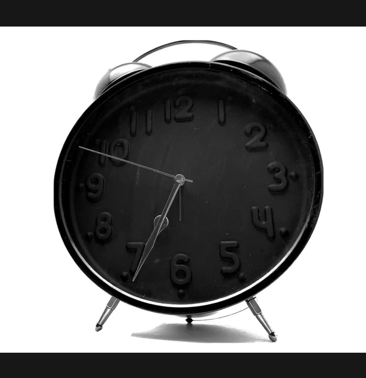 Twin bell alarm clock(Black/Silver)
